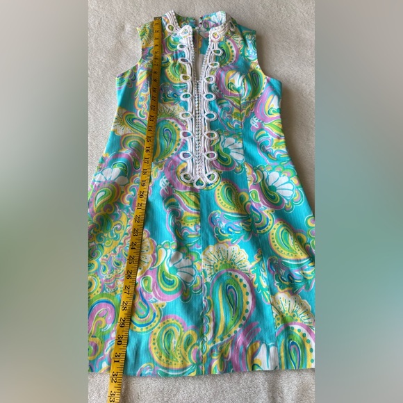 Lilly Pulitzer Alexa Shift Dress “Shorely Blue Double Trouble" sz 4 - Picture 15 of 16